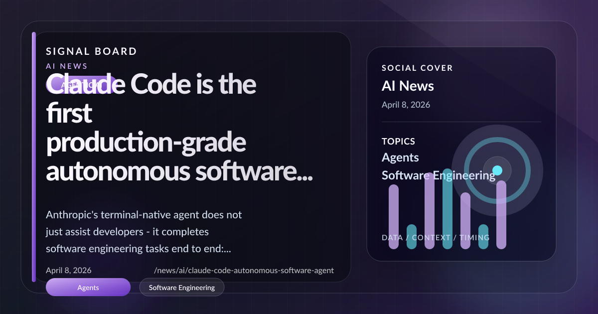 Claude Code is the first production-grade autonomous software agent to ...